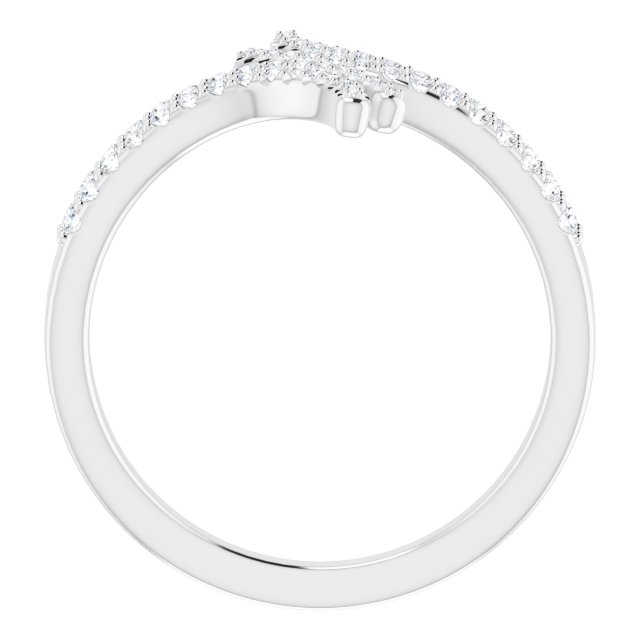 14K White 1/4 CTW Natural Diamond Bypass Ring